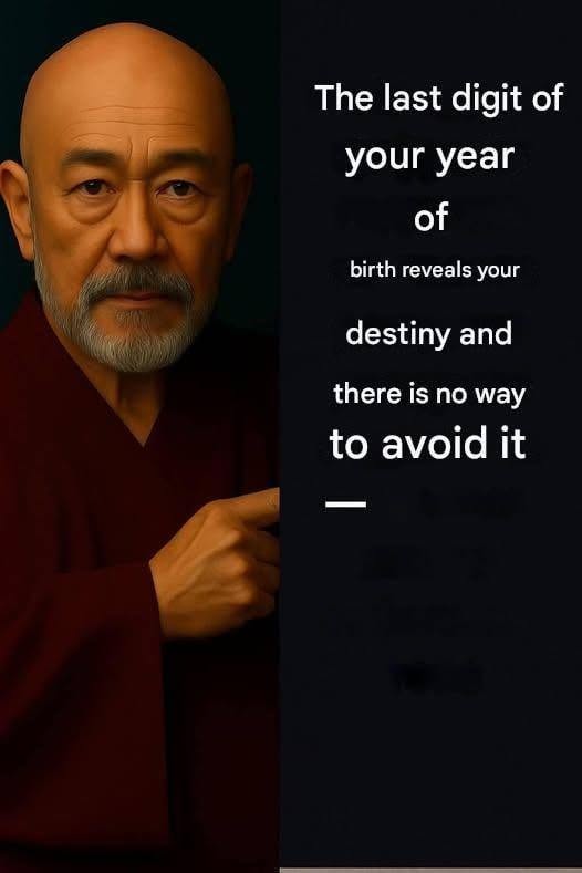 The last digit of the year you were born reveals your spiritual destiny.