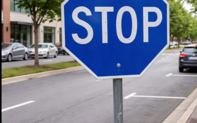 Why Some Stop Signs Are Blue—and What Drivers Should Do
