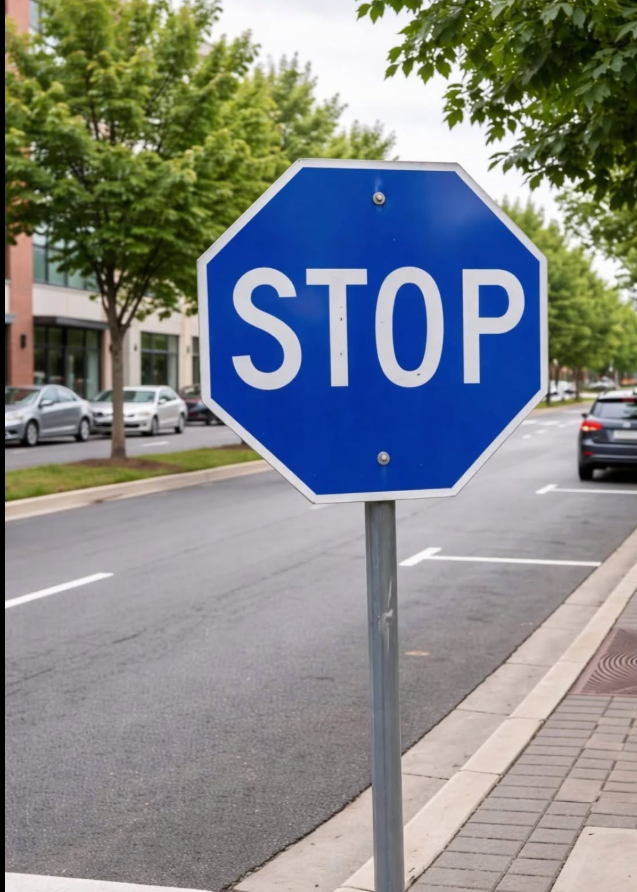 Why Some Stop Signs Are Blue—and What Drivers Should Do