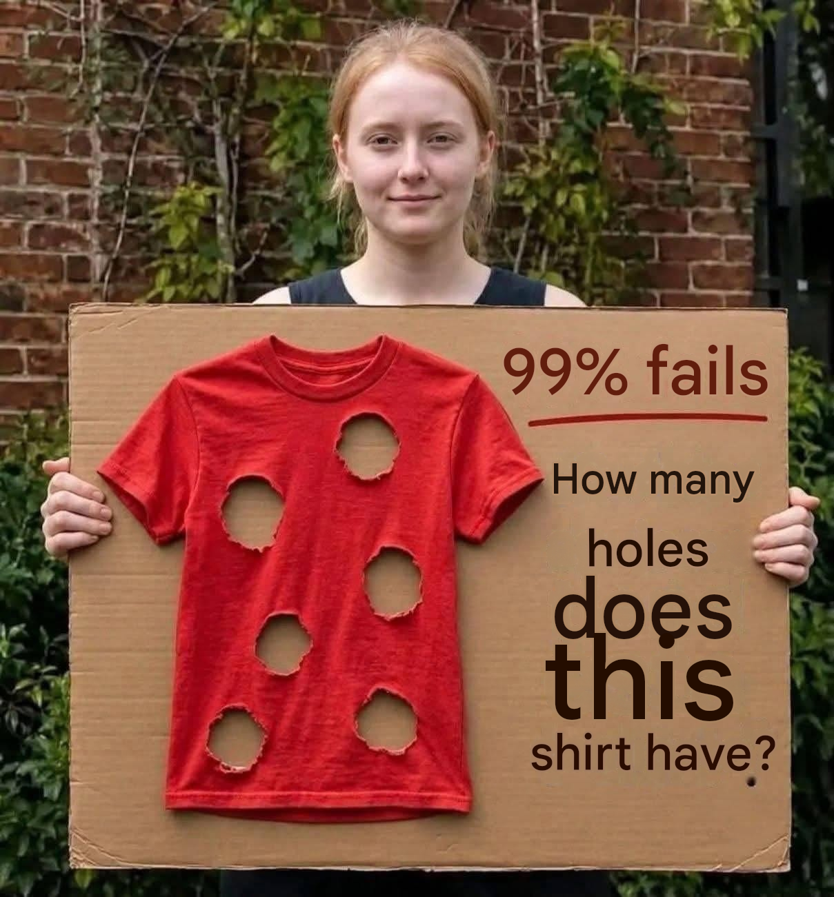 99% of people are wrong… How many holes does this shirt really have? 👕🤔