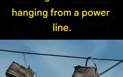 The Meaning Behind Shoes Hanging from a Power Line 👇 Discover the most common explanations